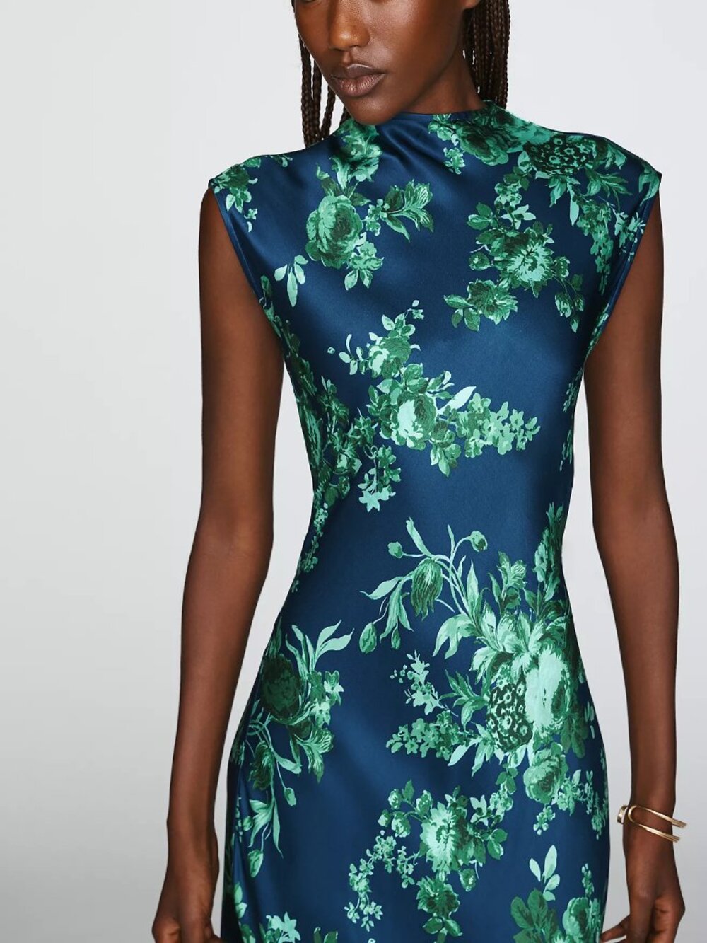 Anthropologie NWT Small Maeve Charlette Mock-Neck Midi Slip Dress Maeve - Picture 2 of 4